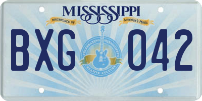 MS license plate BXG042