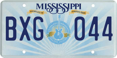 MS license plate BXG044