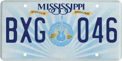 MS license plate BXG046