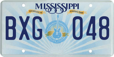 MS license plate BXG048
