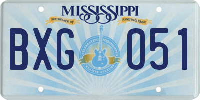 MS license plate BXG051