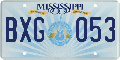 MS license plate BXG053