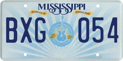 MS license plate BXG054