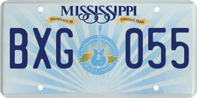 MS license plate BXG055