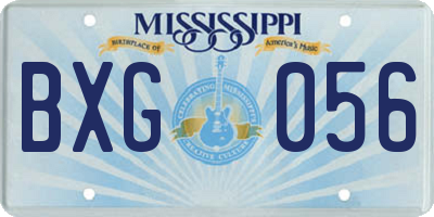MS license plate BXG056
