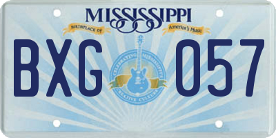 MS license plate BXG057