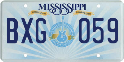 MS license plate BXG059