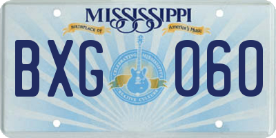 MS license plate BXG060