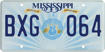 MS license plate BXG064