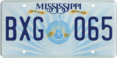 MS license plate BXG065