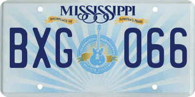 MS license plate BXG066