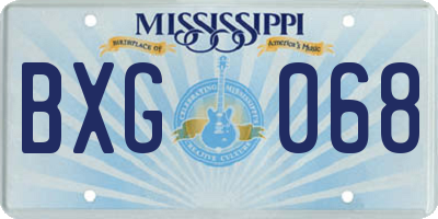 MS license plate BXG068