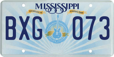 MS license plate BXG073