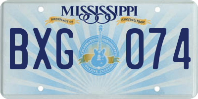 MS license plate BXG074