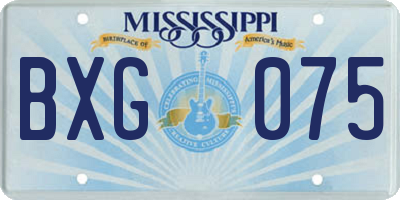 MS license plate BXG075