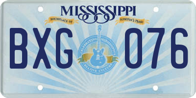 MS license plate BXG076