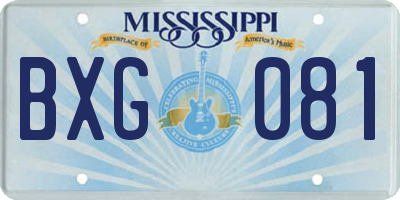 MS license plate BXG081