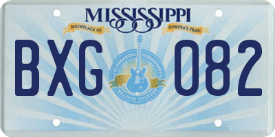 MS license plate BXG082