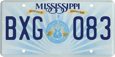 MS license plate BXG083