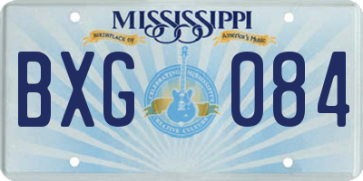 MS license plate BXG084