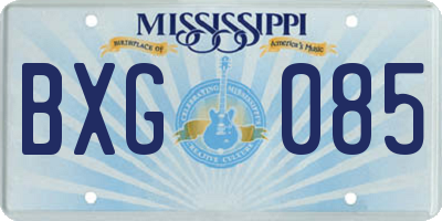 MS license plate BXG085