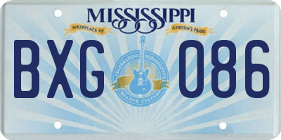 MS license plate BXG086