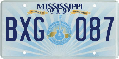 MS license plate BXG087