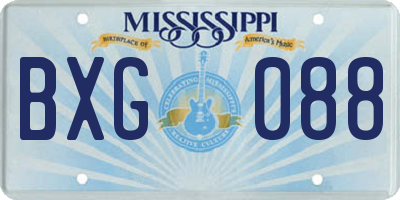 MS license plate BXG088