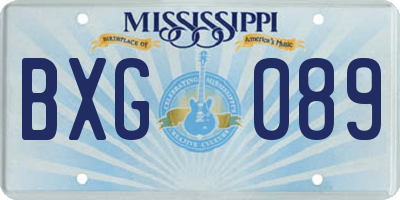 MS license plate BXG089