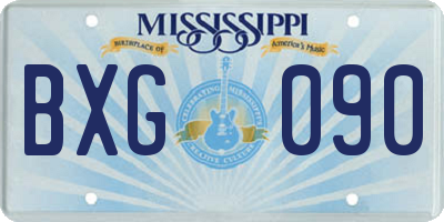 MS license plate BXG090