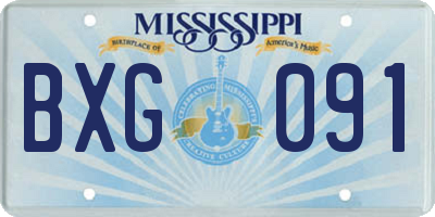 MS license plate BXG091