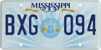 MS license plate BXG094