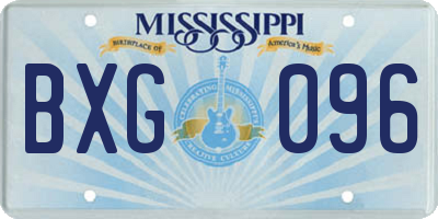 MS license plate BXG096