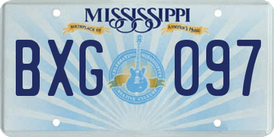 MS license plate BXG097