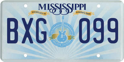 MS license plate BXG099