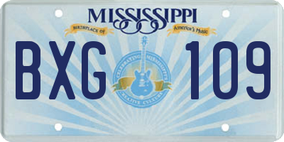 MS license plate BXG109