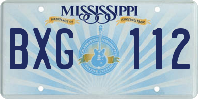MS license plate BXG112