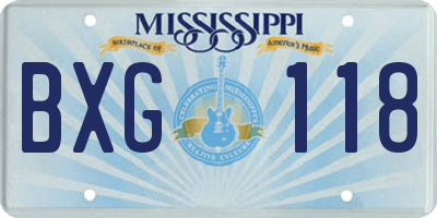 MS license plate BXG118