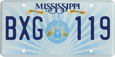 MS license plate BXG119