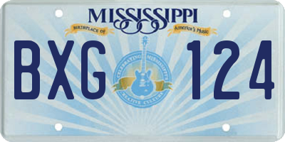 MS license plate BXG124