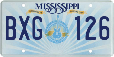 MS license plate BXG126