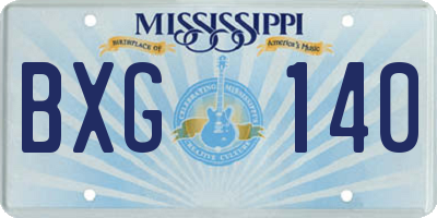 MS license plate BXG140
