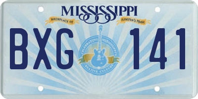 MS license plate BXG141