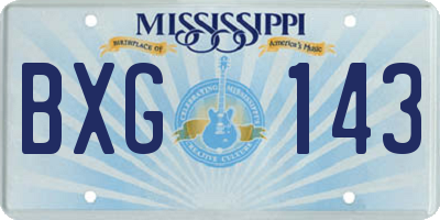 MS license plate BXG143