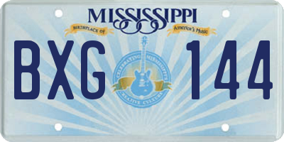 MS license plate BXG144