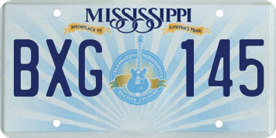 MS license plate BXG145