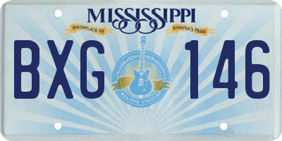 MS license plate BXG146