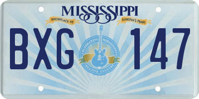 MS license plate BXG147