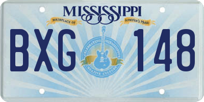 MS license plate BXG148