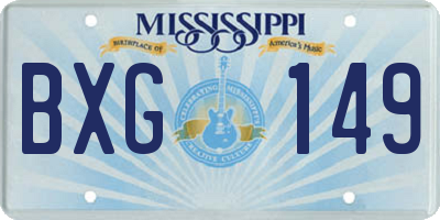 MS license plate BXG149